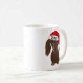 Langhaarige Schokolade Dackel Santa Individuelle N Kaffeetasse (VorderseiteRechts)