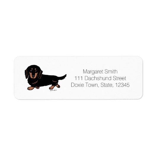Langhaarige Schwarz-Tan-Dachshund 1 (Vorne)