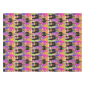 Langhaarige schwarze Dackel Tischdecke (Vorderseite (Horizontal))