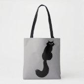 Langhaarige Schwarze Katze | Cooles Kitty Side Eye Tasche (Vorderseite)