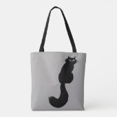 Langhaarige Schwarze Katze | Cooles Kitty Side Eye Tasche (Rückseite)