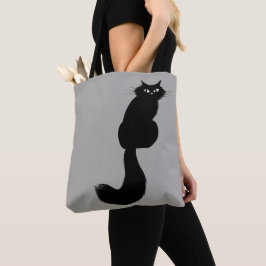 Langhaarige Schwarze Katze | Cooles Kitty Side Eye Tasche