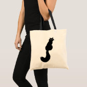 Langhaarige Schwarze Katze | Cooles Kitty Side Eye Tragetasche (Vorderseite (Produkt))