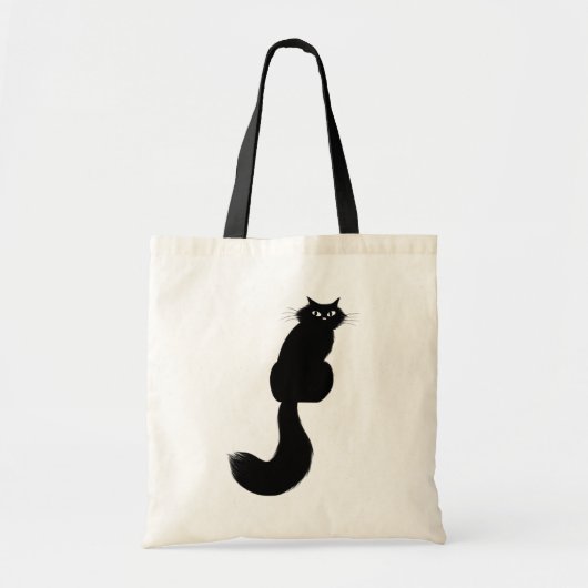 Langhaarige Schwarze Katze | Cooles Kitty Side Eye Tragetasche (Vorne)