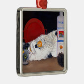 Langhaarige Tuxedo Cat Ornament Aus Metall (Rechts)