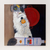 Langhaarige Tuxedo Cat Puzzle (Horizontal)