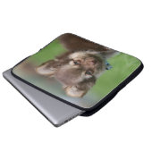 Langhaariger Chihuahua-Welpe, der Kamera Laptopschutzhülle (Vorne Knopf)