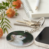 Langhaariger ChihuahuaHeadshot 2 Schlüsselanhänger (Vorderseite rechts)