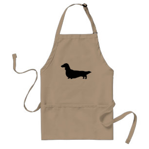 Langhaariger Dackel-Hund der Dackel-Silhouette-  Schürze