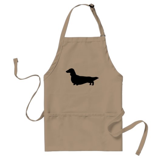 Langhaariger Dackel-Hund der Dackel-Silhouette-| Schürze (Vorne)