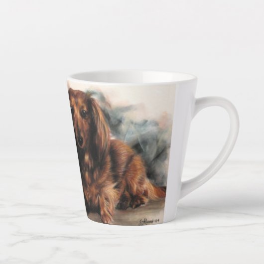 Langhaariger Dackel Milchtasse (Rechts)