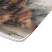 Langhaariger Dackel Schneidebrett (Ecke)