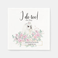 Langhaariger Malteser Hund Hochzeitcocktail Napkin