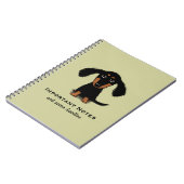 Langhaariger niedlicher Dackel-Hund des Notizblock (Linke Seite)