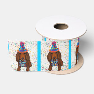 Langhaariger roter Dachshund Satinband