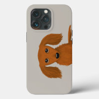Langhaariger roter Dachshund | Süßer Doxie-Cartoon