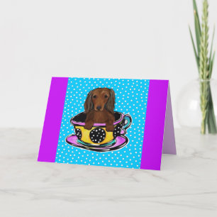 Langhaariger roter Doxie Karte