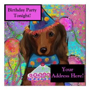 LANGHAARIGER ROTER DOXIE POSTER