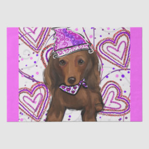 LANGHAARIGER ROTER DOXIE           SEIDENPAPIER