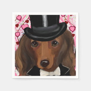 LANGHAARIGER ROTER DOXIE SERVIETTE