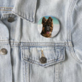 Langhaariger Schäferhund-Strand Button (Beispiel)