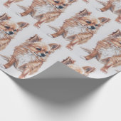 Langhaariges Chihuahua-Hundekunst Wapping Papier Geschenkpapier (Ecke)