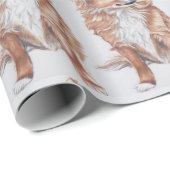 Langhaariges Chihuahua-Hundekunst Wapping Papier Geschenkpapier (Rolleneckpunkt)