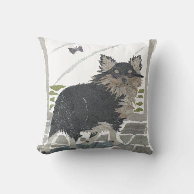 Langhaariges Chihuahua-Pillow Kissen (Vorderseite)