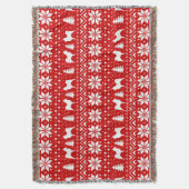 Langhaariges Chihuahua-Silhouette-Weihnachtsmuster Decke (Vorderseite Vertikal)