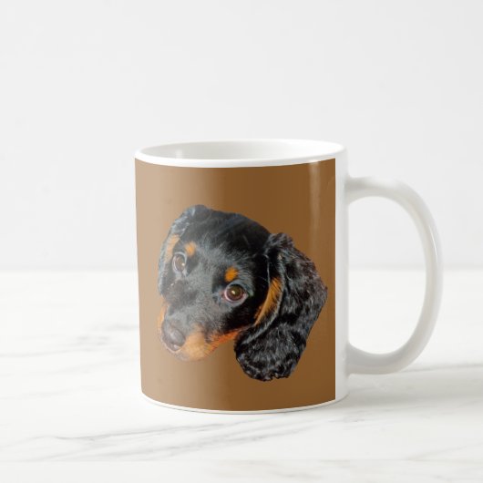 Langhaariges Dackel-Geschenk Kaffeetasse (Rechts)
