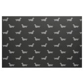 Langhaariges Dackel-Silhouette-Muster Stoff (Fat Quarter (45,7 x 55,9 cm))