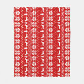 Langhaariges Dackel-Silhouette-Weihnachtsmuster Fleecedecke (Vorderseite)