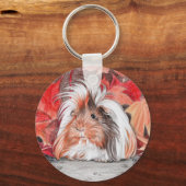 Langhaariges Guinea im Herbst Schlüsselanhänger (Vorderseite)