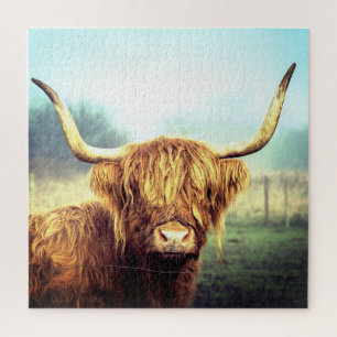 Langhaariges Kuh-Puzzlespiel Puzzle