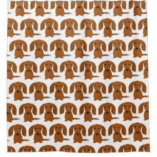 Langhaariges rotes Dachshund-Muster Wiener-Hund-Li Duschvorhang