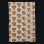 Langhaariges rotes Dackel-Muster Geschirrtuch<br><div class="desc">Die Küchen-Tuch des Dackel-Hundeliebhabers</div>