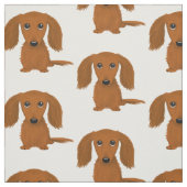 Langhaariges rotes Dackel-Muster Stoff (Muster)