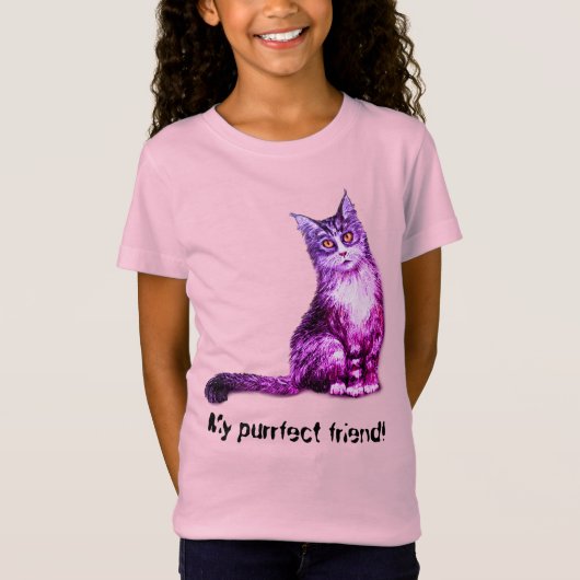 Langhaarkatze T - Shirt (Vorderseite)