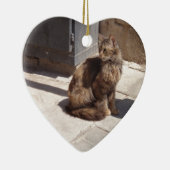 Langhahaarige persische Katze Petra Keramik Ornament (Rechts)