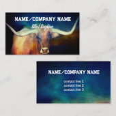 Langhahn Foto Kunst Blau und Braun Land Visitenkarte (Vorne/Hinten)