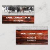 Langhaie Foto sepia und rotes rustikales Land Visitenkarte (Vorne/Hinten)