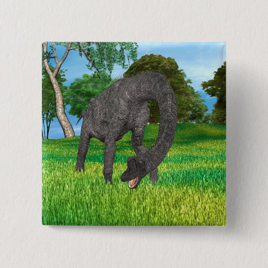 Langhals-Dinosaurier-Dschungel-Abenteuer Button (Vorderseite)