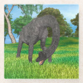 Langhals-Dinosaurier-Dschungel-Abenteuer Glasuntersetzer (Vorderseite)