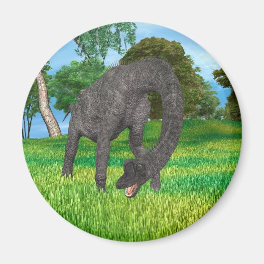 Langhals-Dinosaurier-Dschungel-Abenteuer Magnet (Vorne)