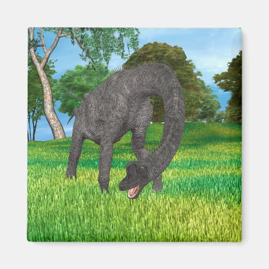 Langhals-Dinosaurier-Dschungel-Abenteuer Magnet (Vorne)