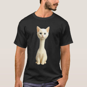 Langhals Katzen Nerd Design Geek Katzenliebhaber K T-Shirt