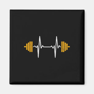 Langhantel Gewichtheben Herzschlag Shirt - Bodybui Magnet
