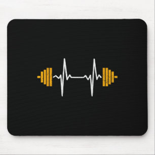 Langhantel Gewichtheben Herzschlag-Shirt - Bodybui Mousepad