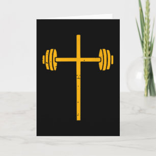 Langhantel Kreuz-Shirt Lustiges Christliches Worko Karte