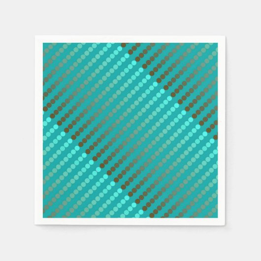 Langholz - Türkis und Zinngrau Serviette (Vorderseite)